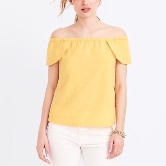 J. Crew Red Textured Off The Shoulder Top Blouse Sz XS - Picture 2 of 4